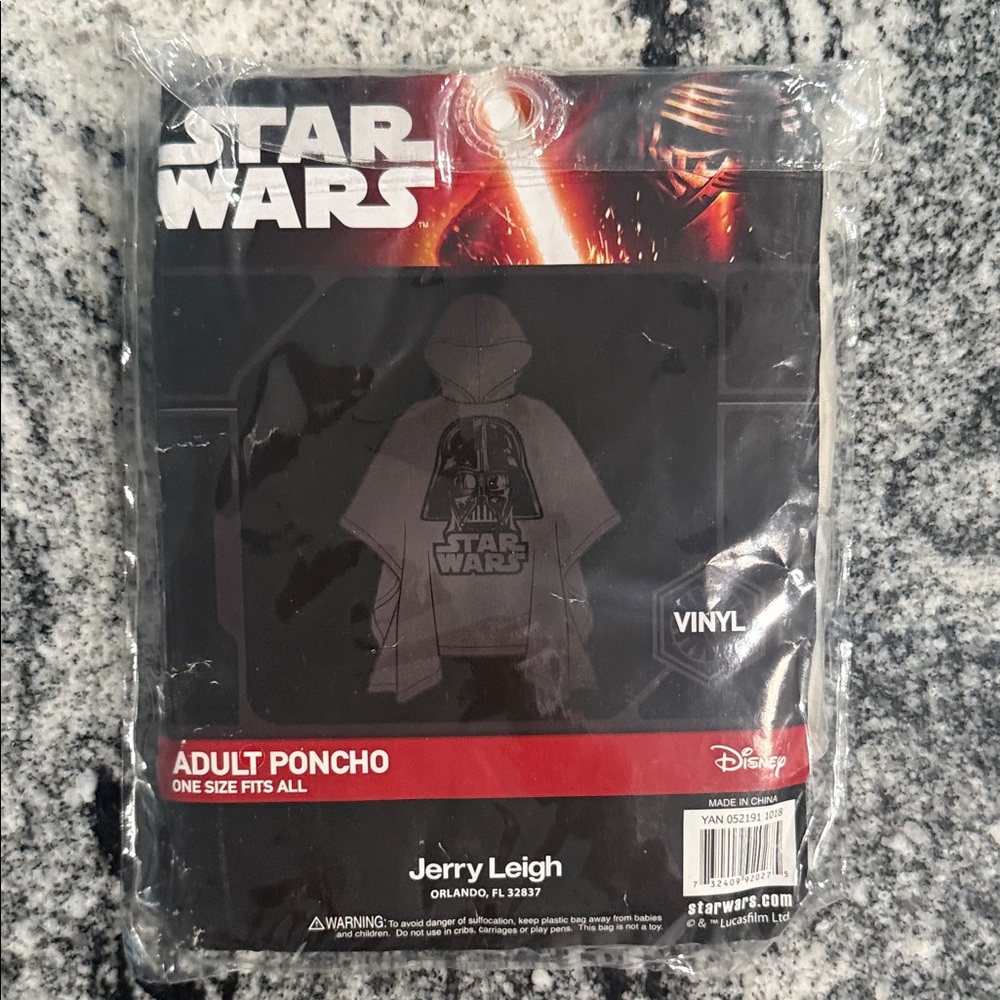 Disney Star Wars Black Vinyl Poncho